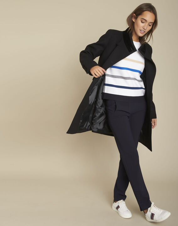 Manteau en laine détails velours Jasmin | 1-2-3 Manteau en laine détails velours Jasmin PhotoZ | 1-2-3