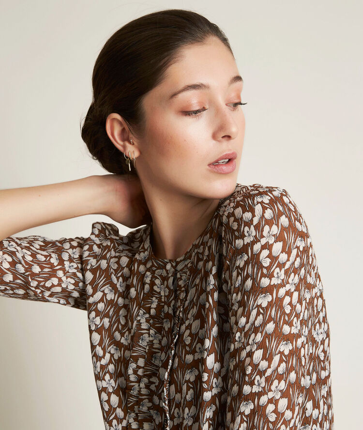 Blouse imprimée maggie camel clair.