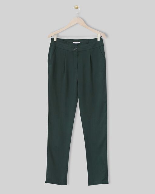 Pantalon vert foncé cigarette elfe vert anglais.