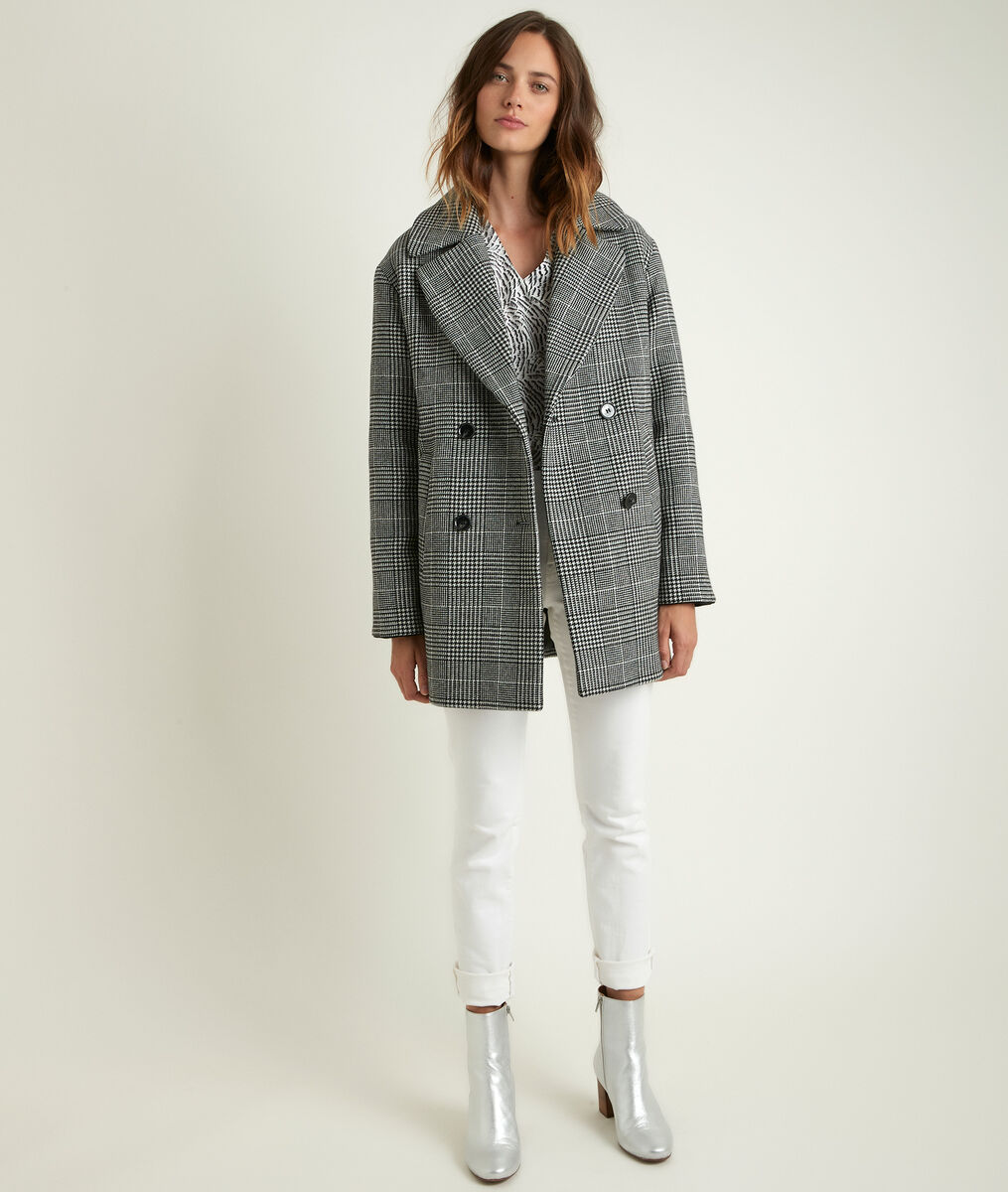 Manteau 3/4 à carreaux Oprah | 1-2-3 Manteau 3/4 à carreaux Oprah PhotoZ | 1-2-3