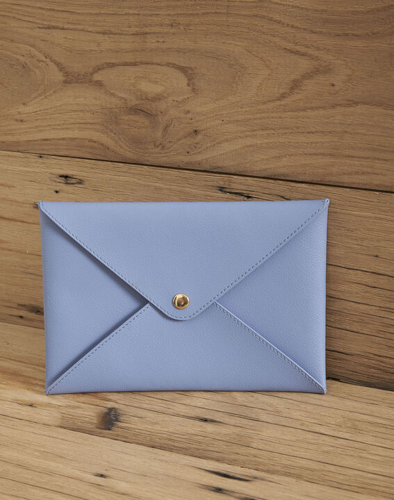 Enveloppe bleu ciel cuir recyclé Shibuya | 1-2-3 Enveloppe bleu ciel cuir recyclé Shibuya PhotoZ | 1-2-3