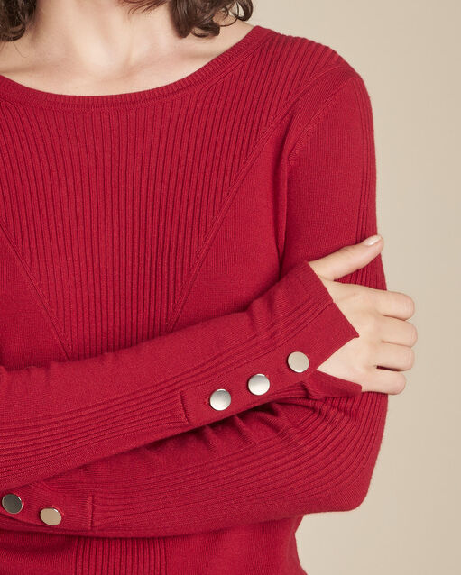 Pull rouge en jersey flora grenade.