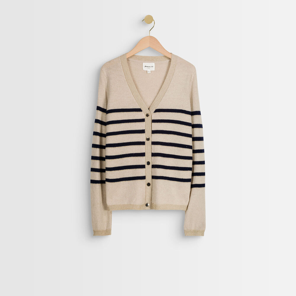 Gilet rayé rosa naturel.