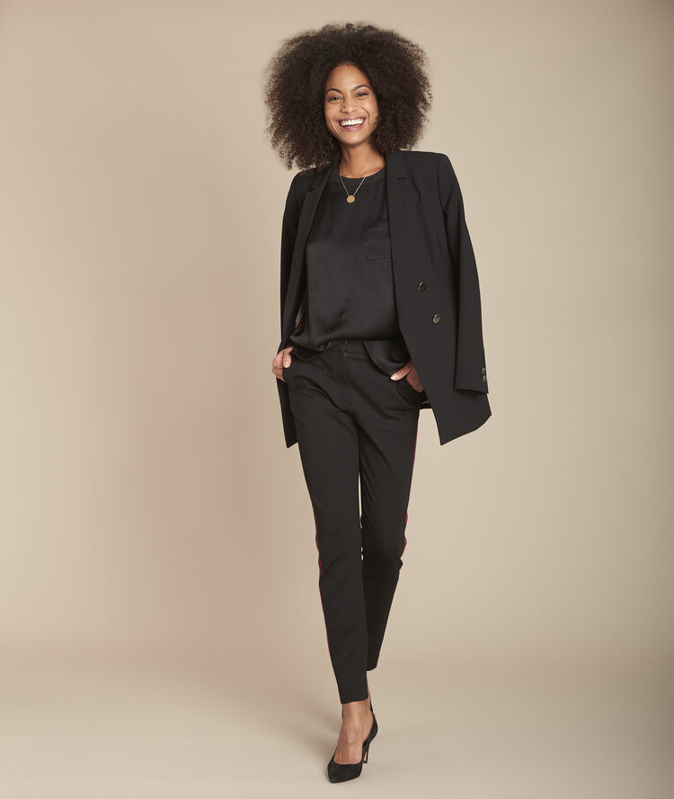 Top noir bimatière mayssa noir.