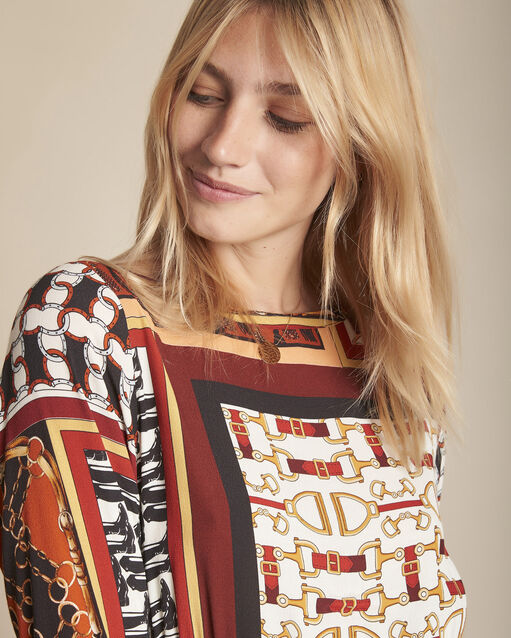 Robe imprimé foulard isadora caramel.