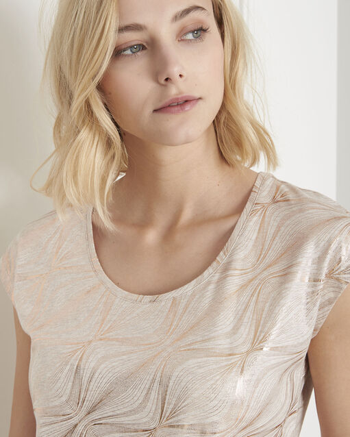 Tee-shirt beige imprimé party ble.
