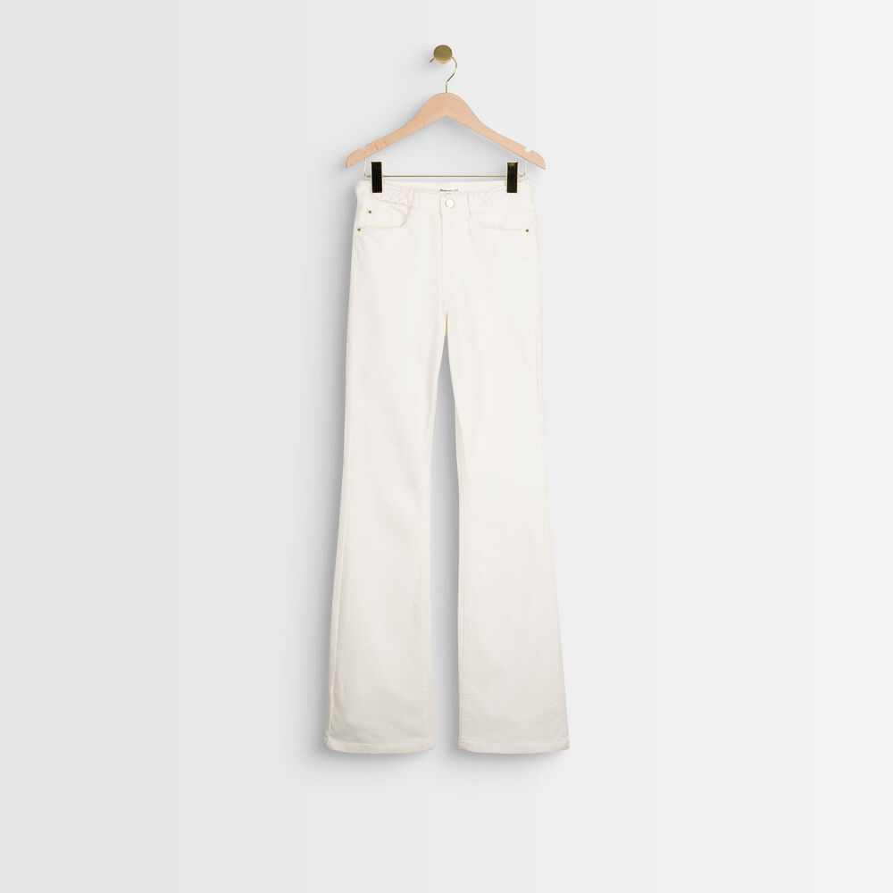 Le vintage flare : jean tressé écru saphir ecru.