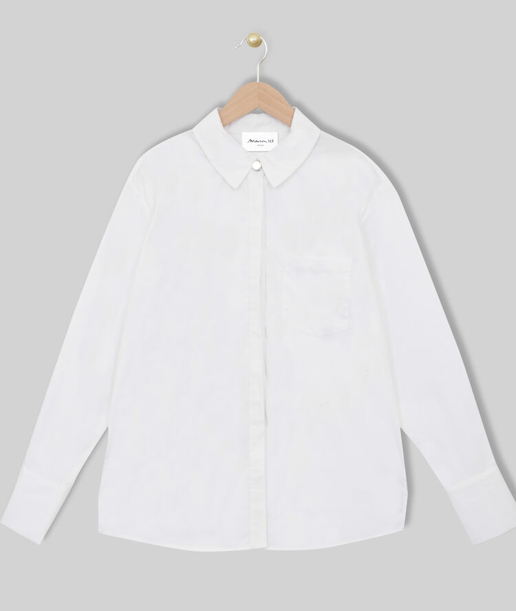 Chemise en coton esmeralda blanc.