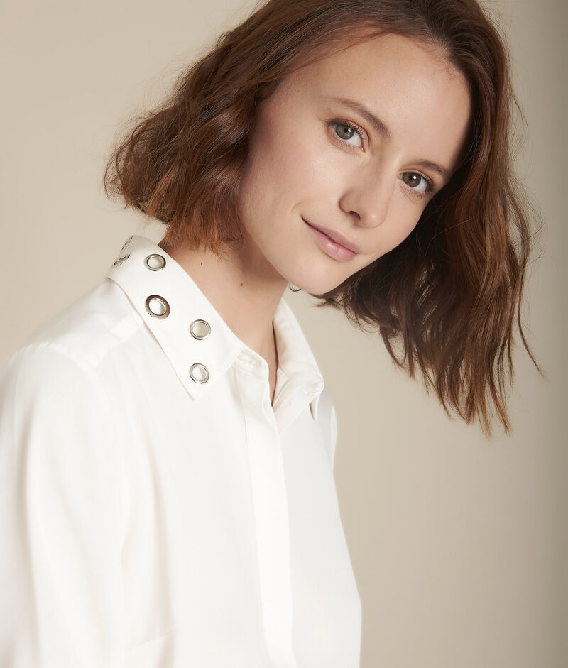 Chemise en polyester recyclé mila ecru.