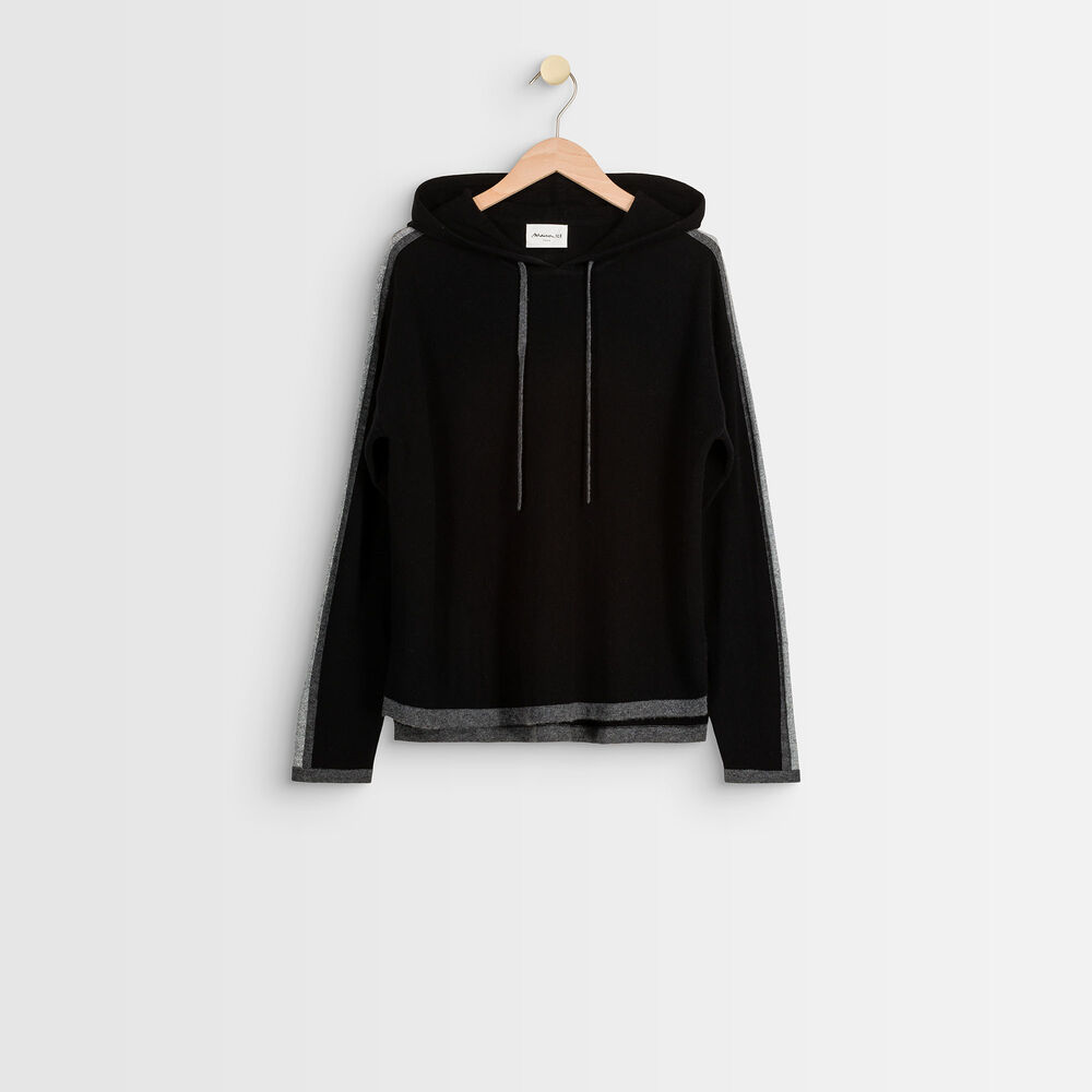 Sweat en laine et cachemire rituel noir.