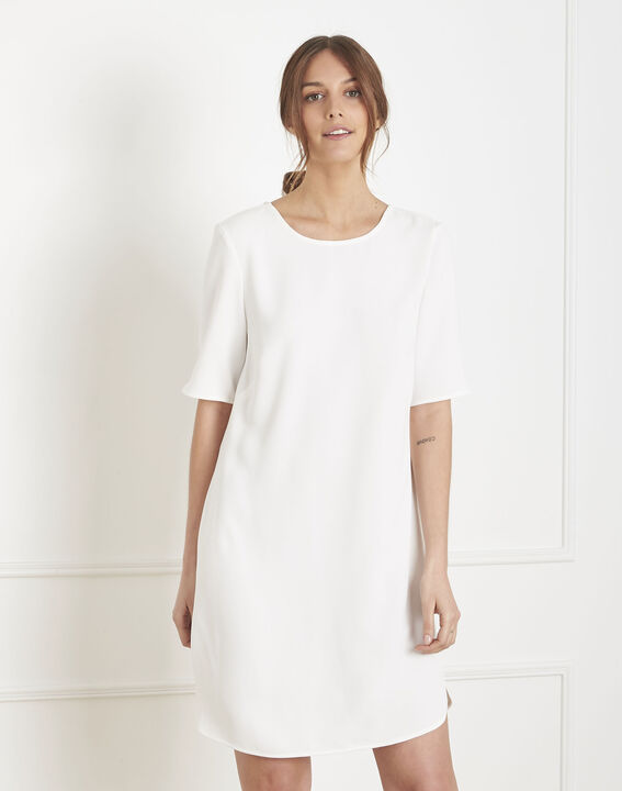 Robe écrue en crêpe détail noeud Liesse | 1-2-3 Robe écrue en crêpe détail noeud Liesse PhotoZ | 1-2-3