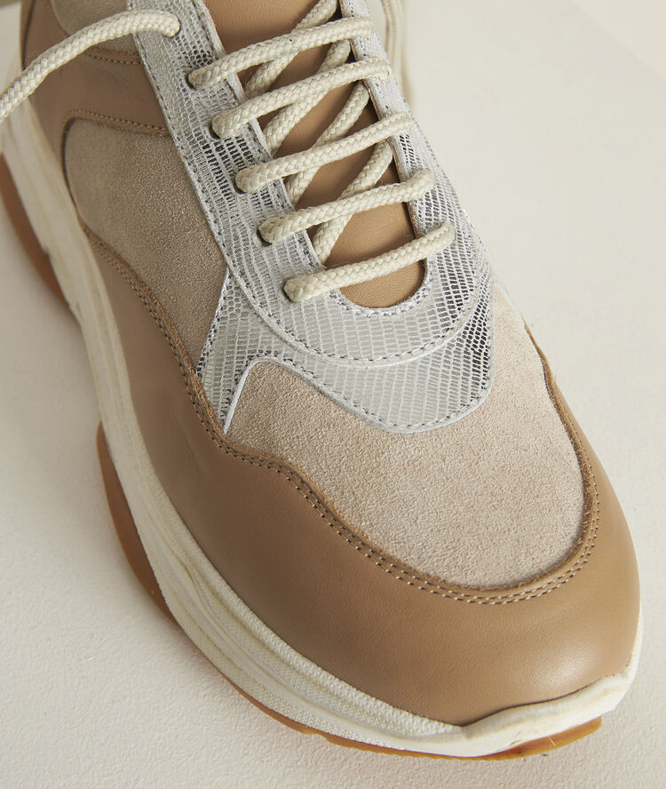 Baskets compensées en cuir nina ficelle.
