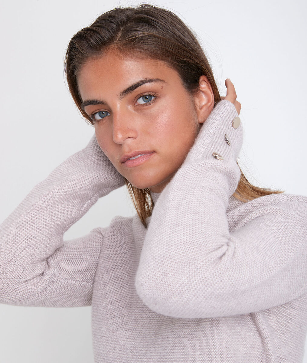 Pull en cachemire col montant parme Rim | 1-2-3 Pull en cachemire col montant parme Rim PhotoZ | 1-2-3