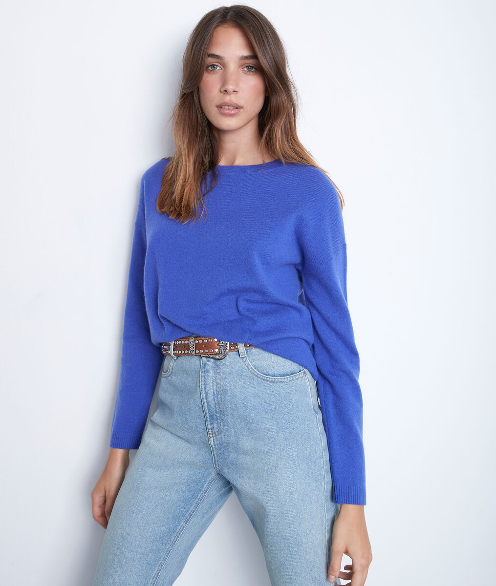 Pull en cachemire bleu Timeo | 1-2-3 Pull en cachemire bleu Timeo PhotoZ | 1-2-3