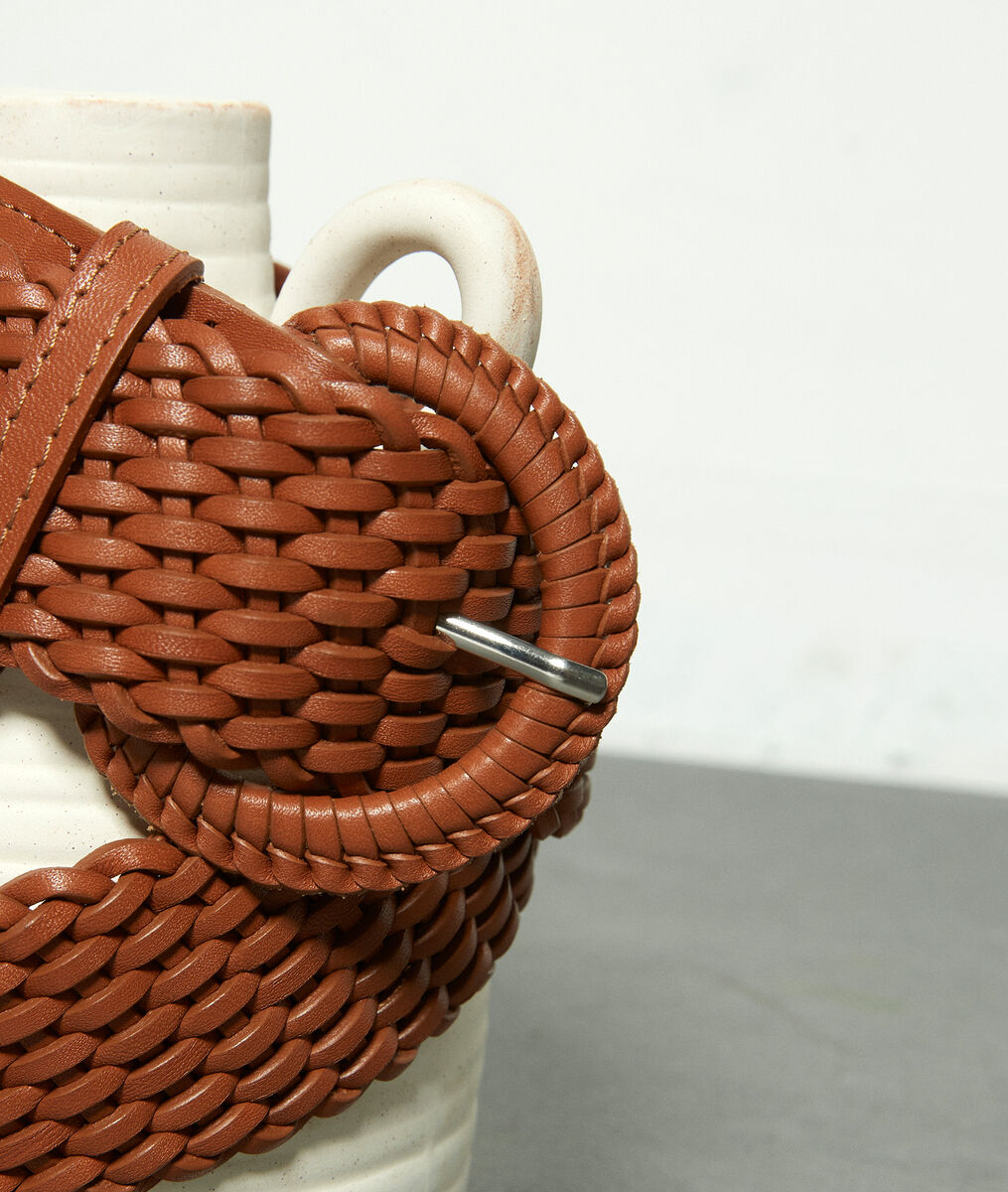 Brede gevlochten riem van camel leder Sandie | 1-2-3 Brede gevlochten riem van camel leder Sandie PhotoZ | 1-2-3