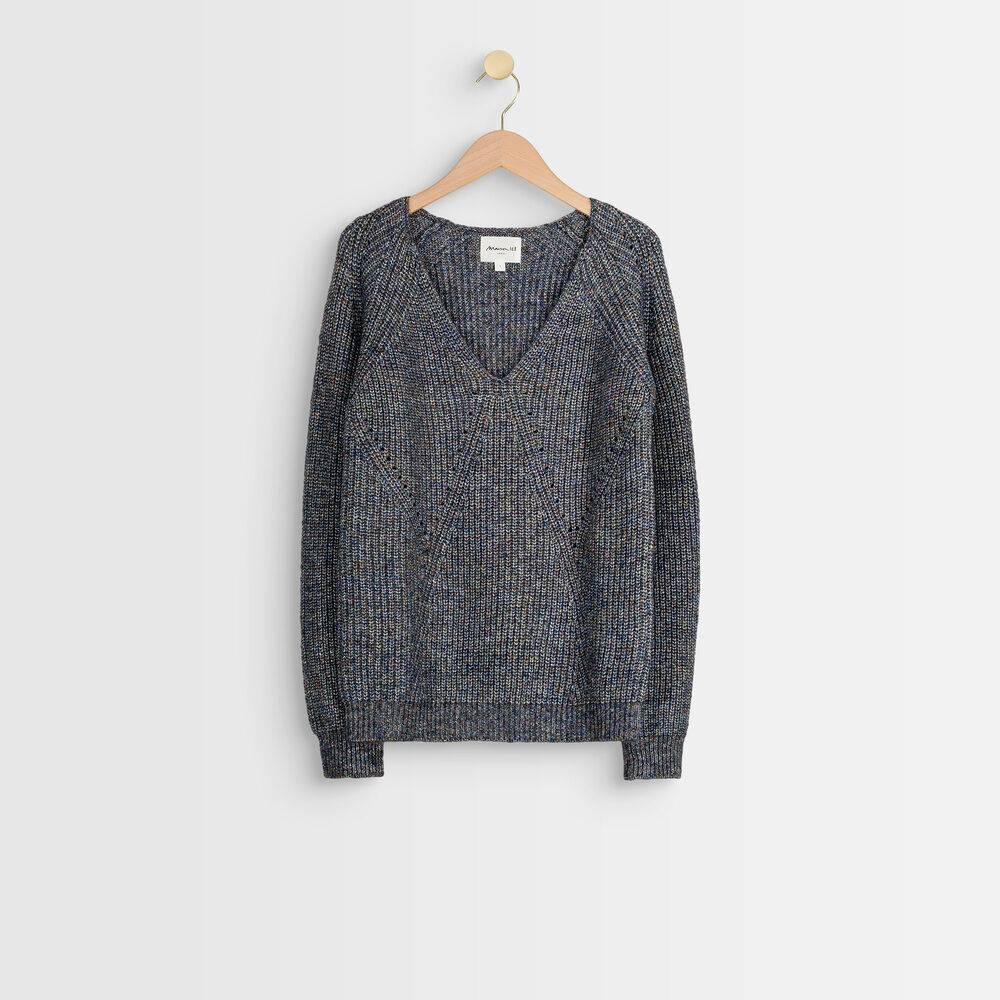Pull fantaisie lurex bleu rubben encre.