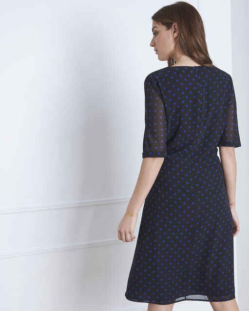 Robe marine portefeuille à pois lovely marine.