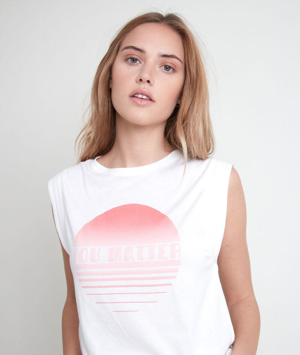 Tee-shirt en coton biologique écru imprimé inno ecru.