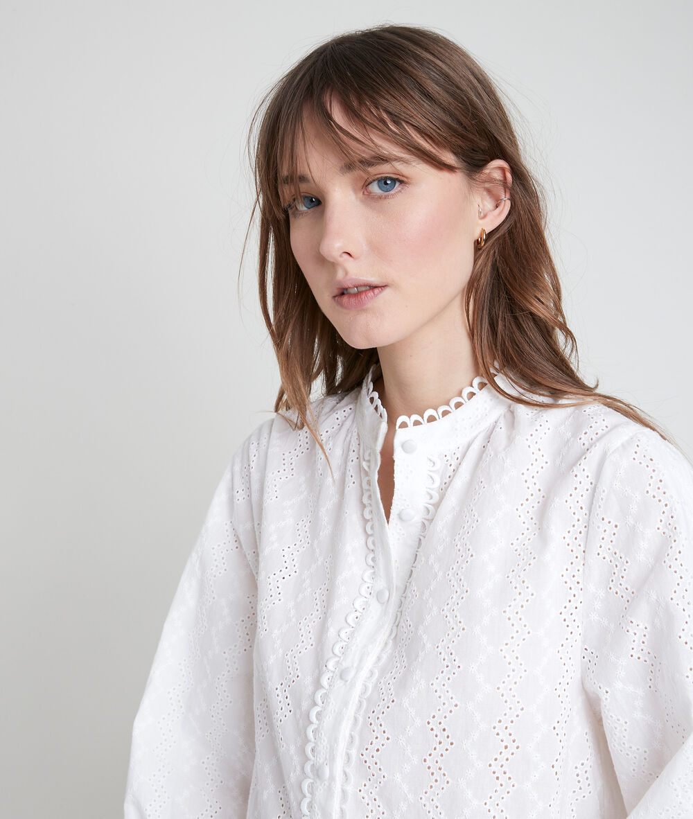 Blouse écrue brodée tiffany ecru.