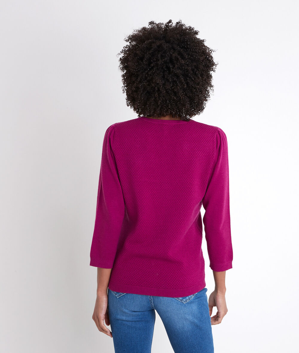 Pull fuchsia nid d'abeille rimel fuchsia.
