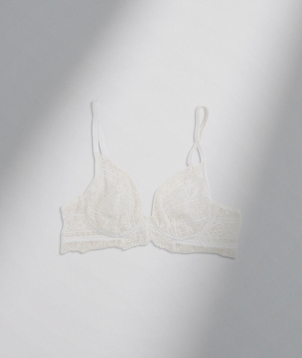 Soutien-gorge corbeille en dentelle responsable blanche ella blanc.