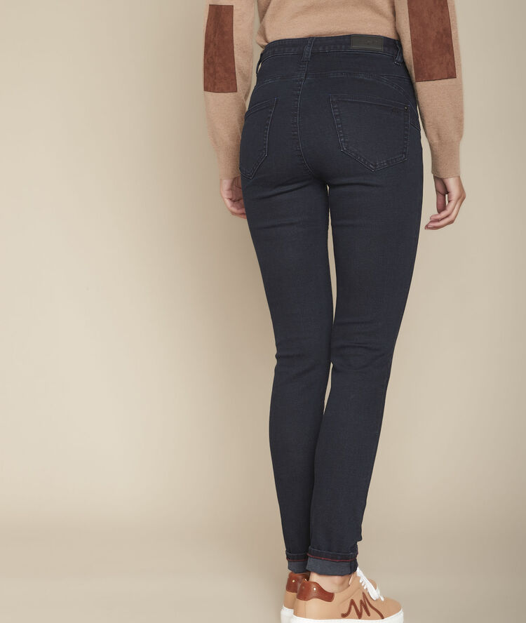 L'élégant push-up : jean slim blue black salima ciment.