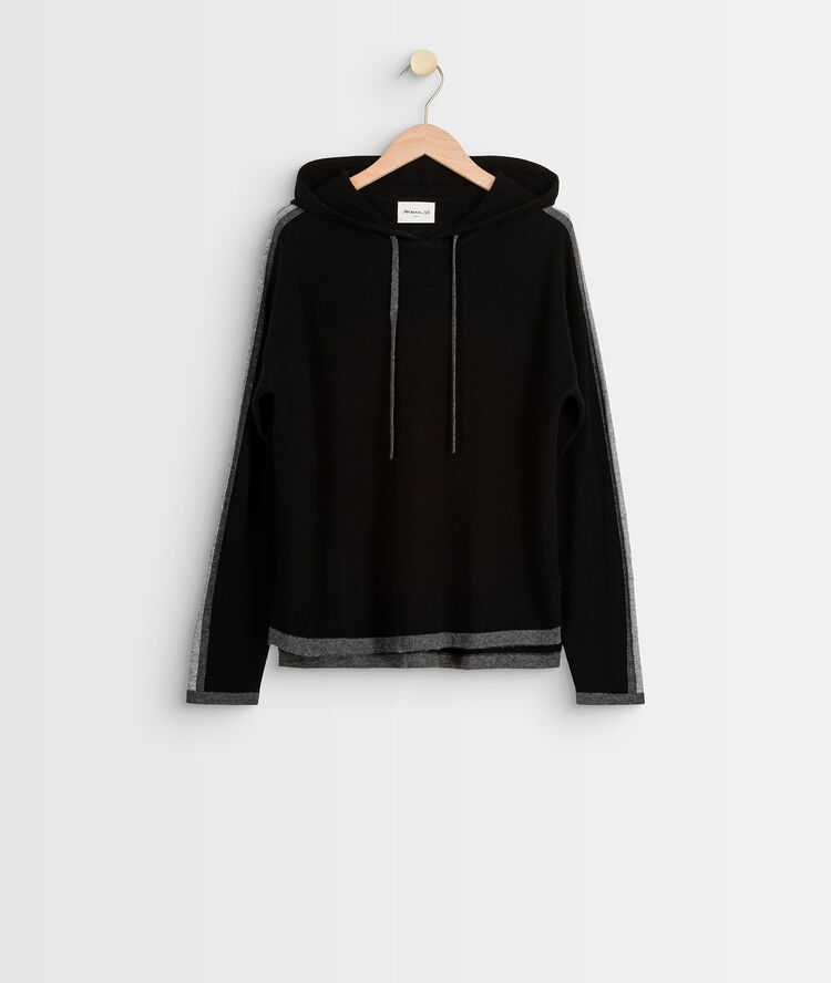 Sweat en laine et cachemire rituel noir.