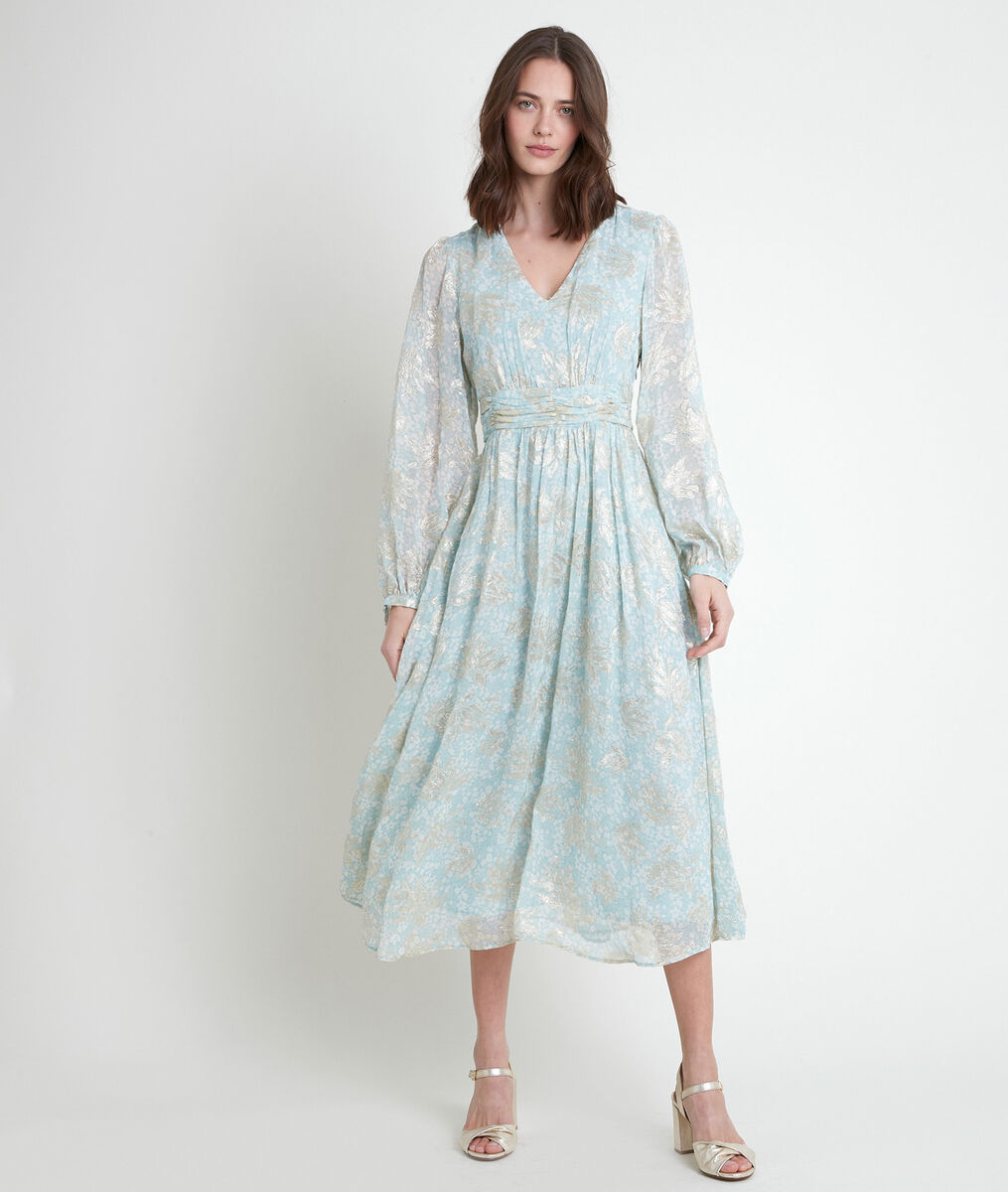 Langes Kleid mit Lurex-Print Margot | 1-2-3 Langes Kleid mit Lurex-Print Margot PhotoZ | 1-2-3