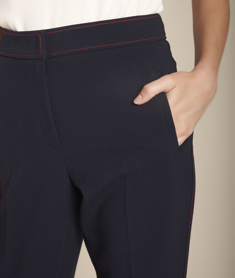 Pantalon marine compacte ermel marine.