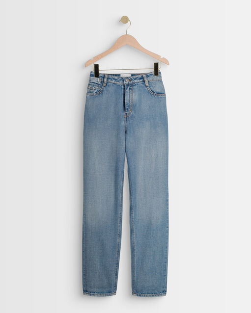 Le lovely mum jean pure bleached solene indigo clair.