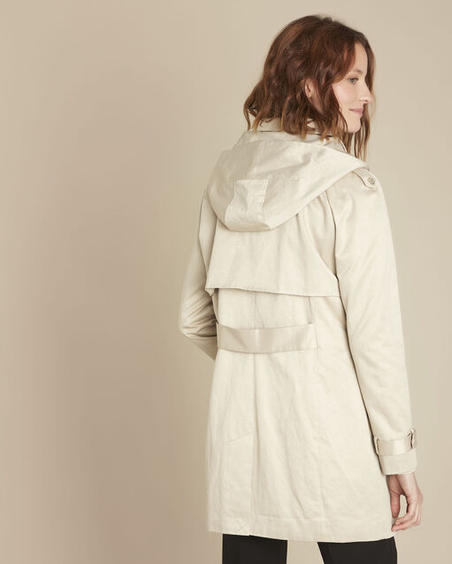 Trench à capuche beige quesia beige.