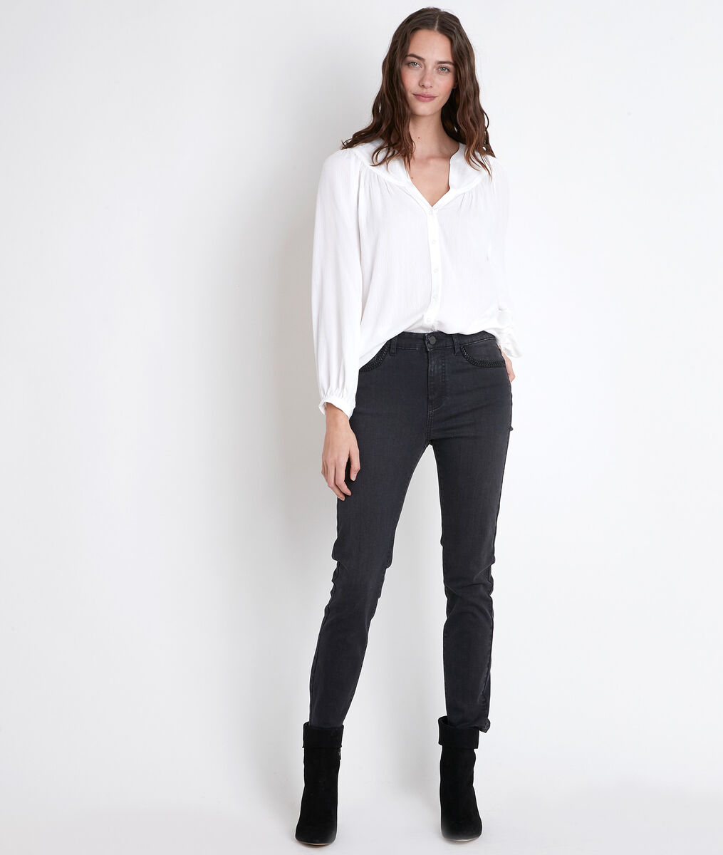 Blouse écrue en lurex Timeo | 1-2-3 Blouse écrue en lurex Timeo PhotoZ | 1-2-3