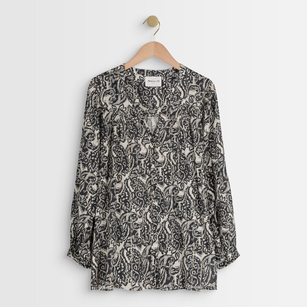 Blouse écrue imprimé fleuri timeo ecru.
