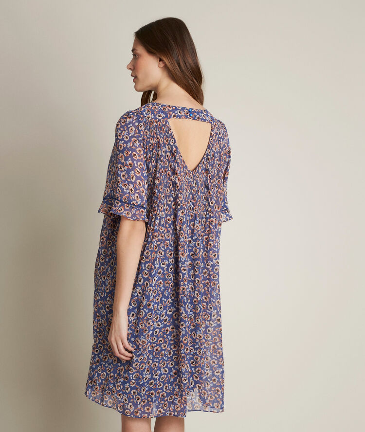 Robe plissée imprimée coralia nuage.