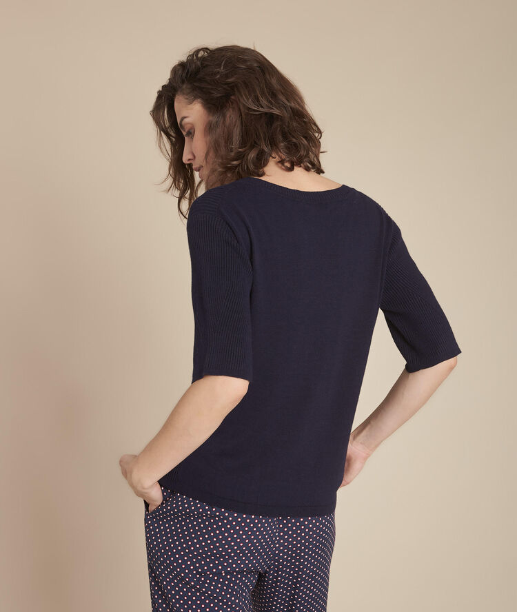 Pull marine col rond zippé forbo marine.