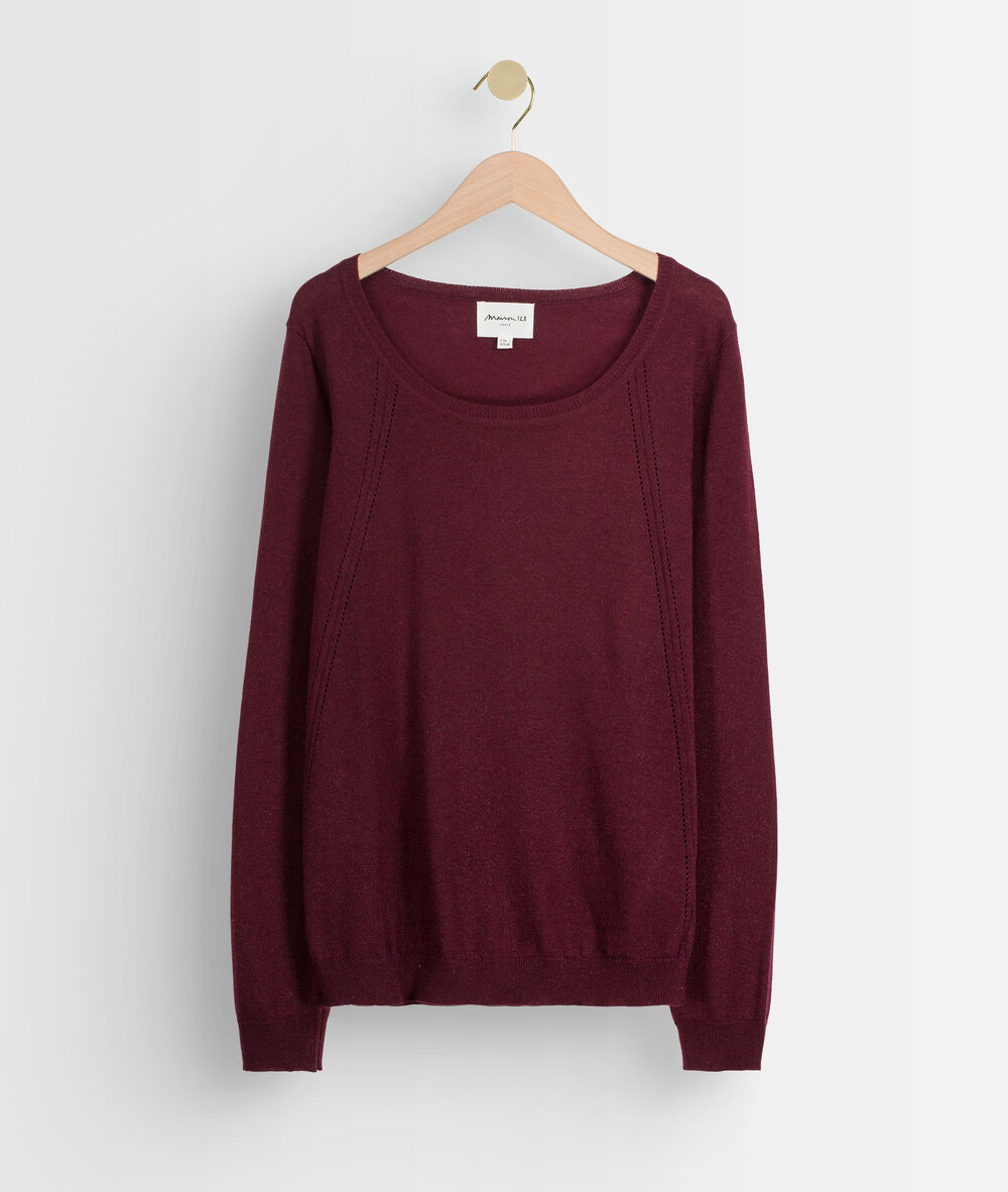 Pull en maille fine bordeaux tommy bordeaux.