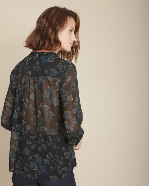 Blouse imprimé fleuri magane noir.