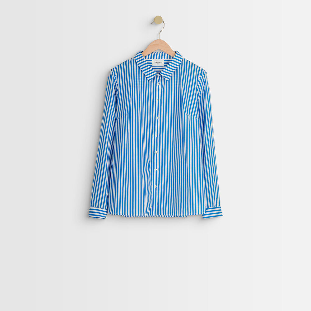 Chemise rayée ravel bleu klein.