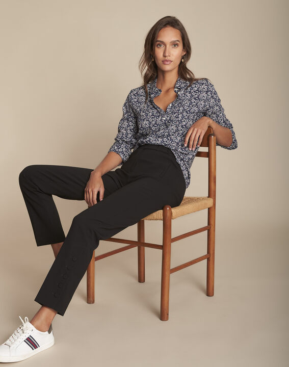 Pantalon noir cigarette en microfibre Ernesto | 1-2-3 Pantalon noir cigarette en microfibre Ernesto PhotoZ | 1-2-3