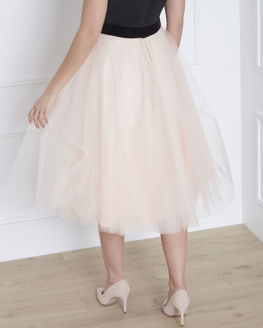 Robe dansante bimatière tulle haupe noir.