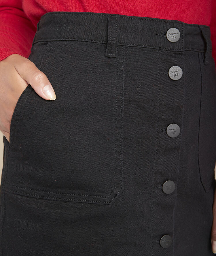 Jupe denim taille haute kriss noir.