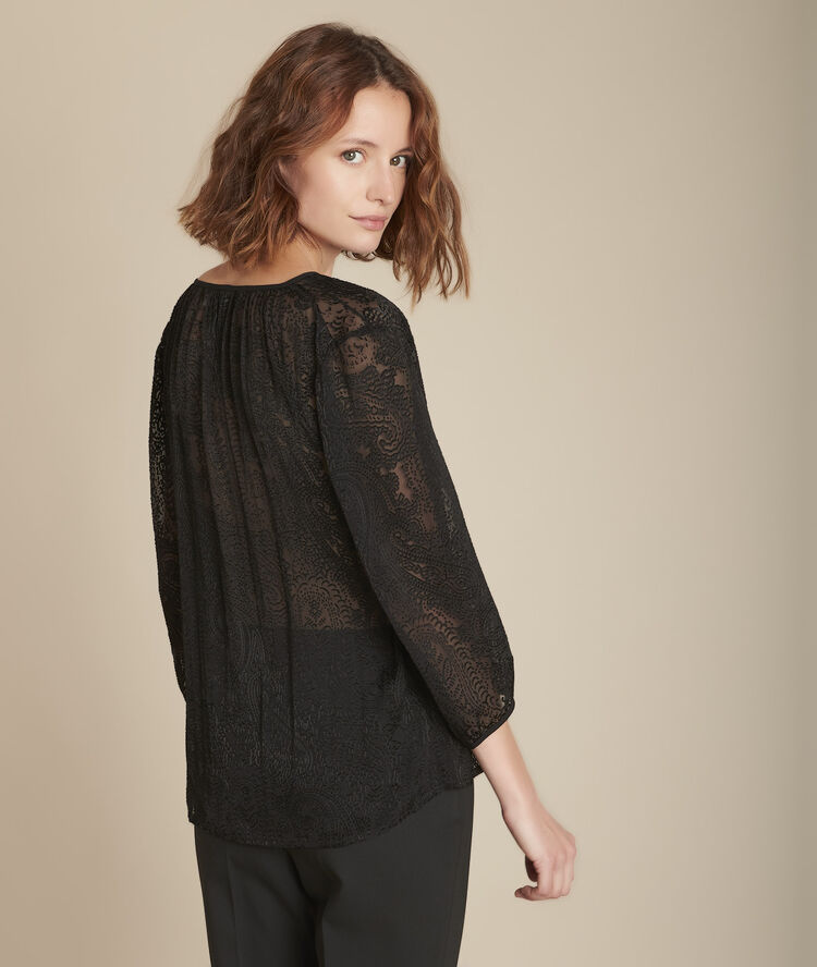 Blouse dévorée meraviglia noir.