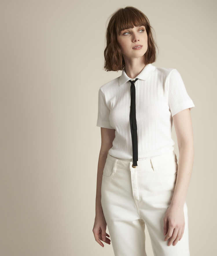 Polo ajouré romy ecru.