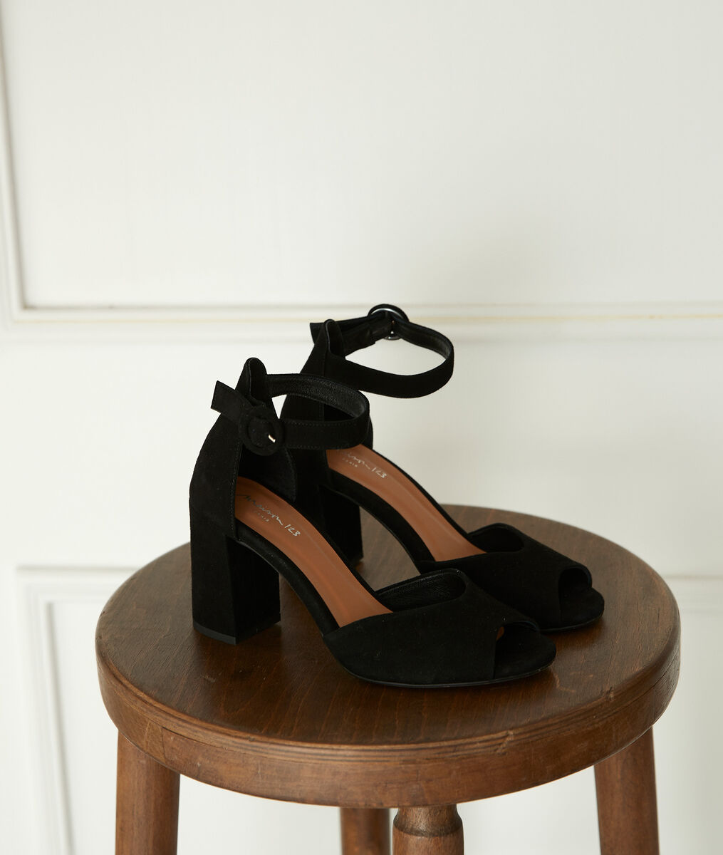 Sandales à talons en cuir noires Jade | 1-2-3 Sandales à talons en cuir noires Jade PhotoZ | 1-2-3
