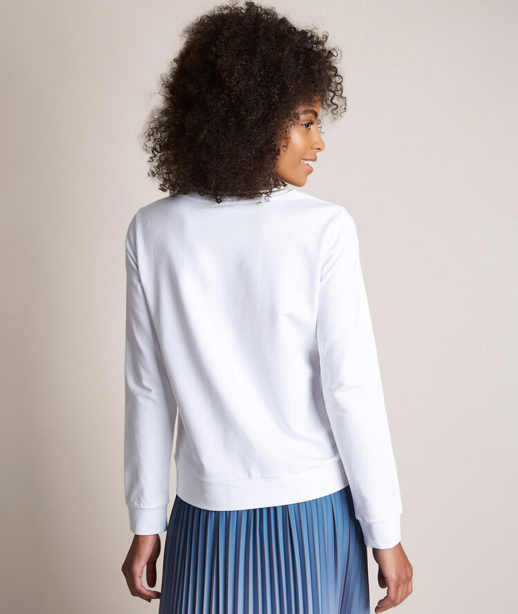 Sweat brodé relax blanc.