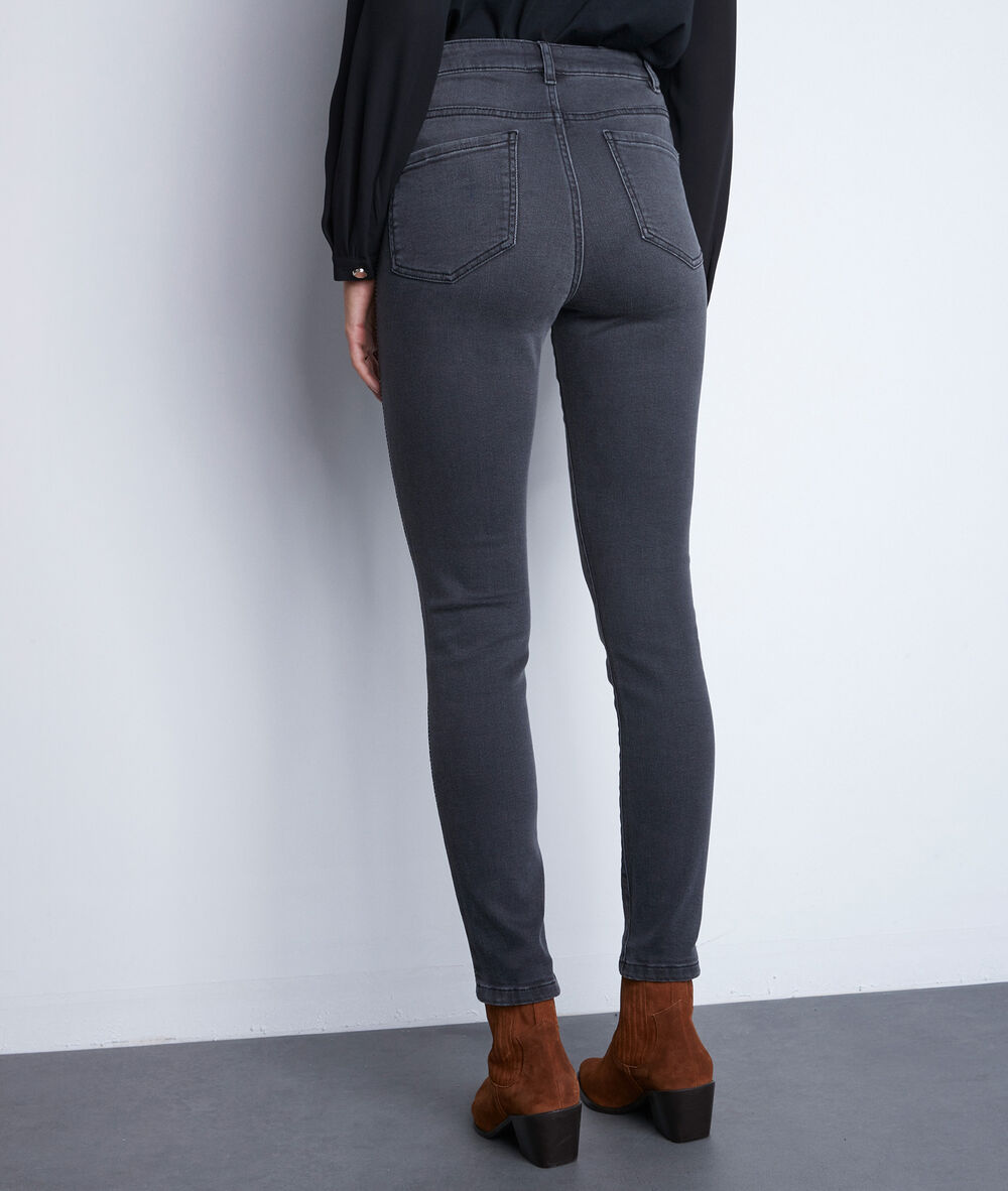 Slim en coton gris foncé nora avec détail lurex gris fonce.