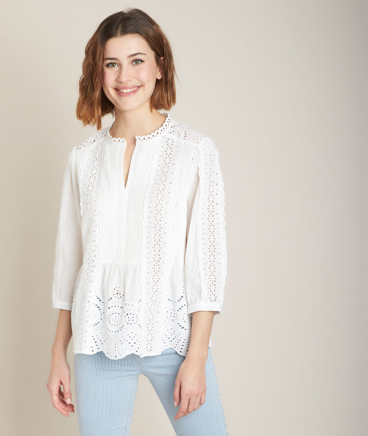 Blouse en dentelle elinda ecru.
