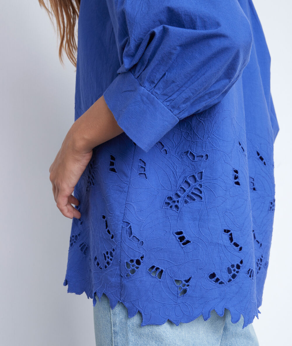 Blouse large en coton brodé myosotis aaron myosotis.