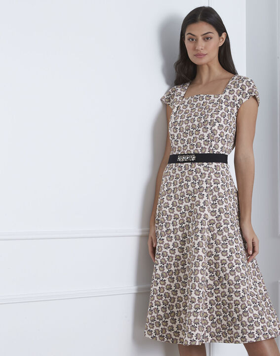 Robe poudre jacquard ceinture bijou Hortense | 1-2-3 Robe poudre jacquard ceinture bijou Hortense PhotoZ | 1-2-3