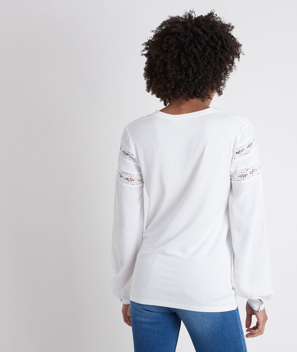 Top écru bimatière daisy ecru.
